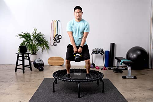 39-Inch Fitness Trampoline - Indoor Rebounder, 300 lb Capacity - Matte Black
