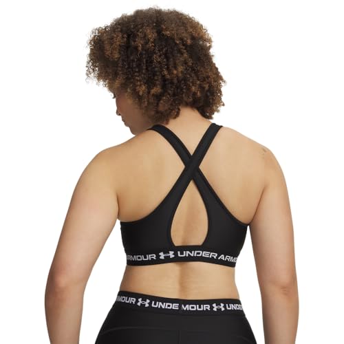 Under Armour Women's Crossback Mid Impact Sports Bra - Small / Ultimate Black / White