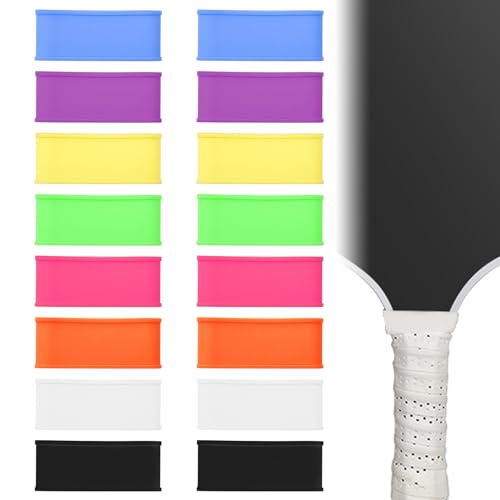 16 PCS Pickleball Paddle Grip Bands - Unpatterned Silicone Rings