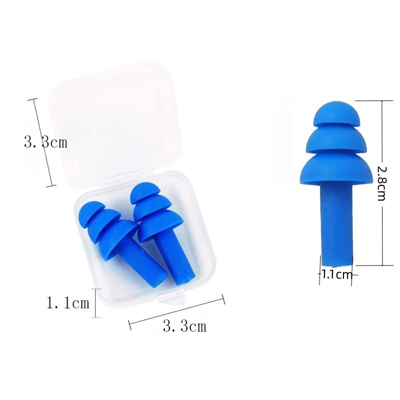 Reusable Silicone Swimming Earplugs - Waterproof Ear Protection (6 Pairs)
