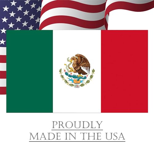 Mexico Flag Vinyl Decal - 3x5 Inch Weatherproof Car Bumper Sticker