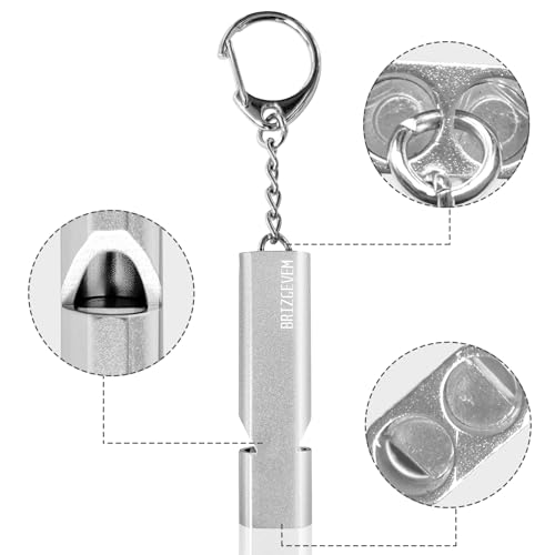 120dB Aluminum Emergency Survival Whistle - 4 Pack Silver