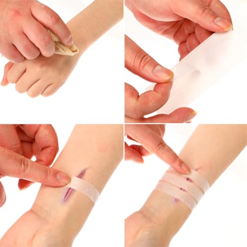 Emergency Wound Closure Tape - 24pcs Adhesive Strips 12x100mm
