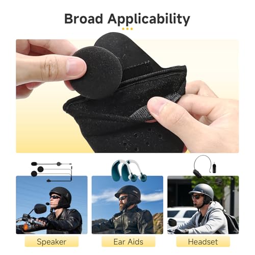 Moman HEB Motorcycle Helmet Speaker Pouch Ear Pads Wind Noise Blocker