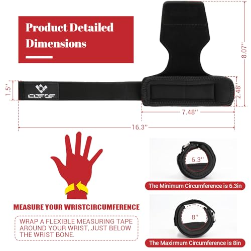 Weight Lifting Wrist Straps - Double-Layer Leather with Neoprene Padding, Adjustable Fit for 6.3-8 Inch Wrists