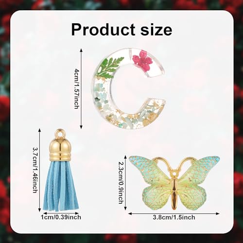 Bottle Chain for Tumbler with Letter C Charm, Butterfly and Tassel - Letter C