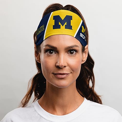 Michigan Wolverines Non-Slip Tapered Headband - Breathable Sweatband for Sports