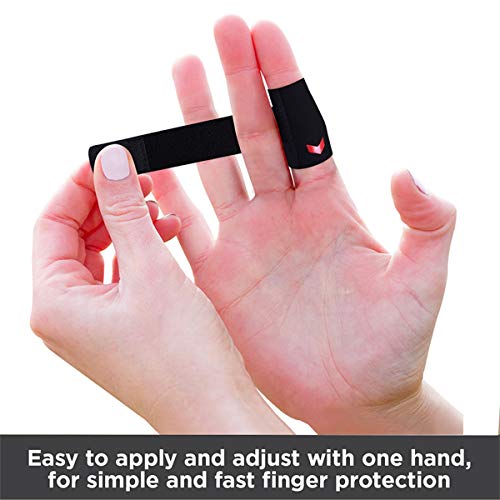 Adjustable Neoprene Finger Splints - Red & Black Finger Brace for Pain Relief