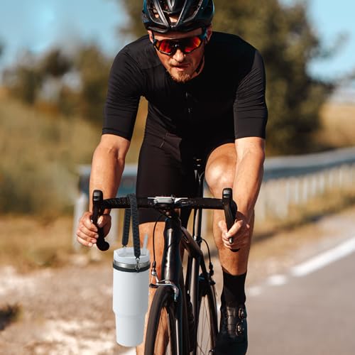 Silicone Water Bottle Handle with Strap - Black, Fits 8-40oz Bottles