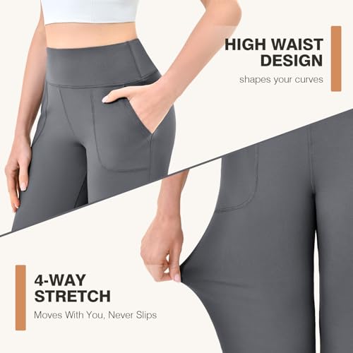 Leafigure Wide Leg Yoga Pants for Women,Sweatpants with Pockets