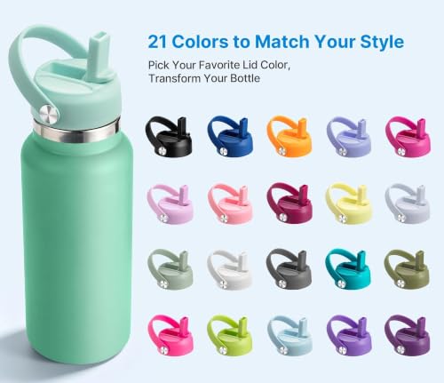 Bluwing Straw Lid for Hydro Flask Wide Mouth 12-64 oz Light Mint