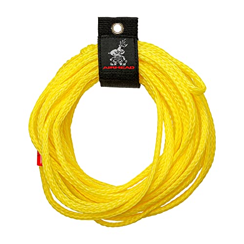 Airhead 1 Person Tow Rope for Tubes & Watersports - Heavy Duty 6000 lb Break Strength UV-Resistant 16 Strand Polypropylene with Rope Keeper