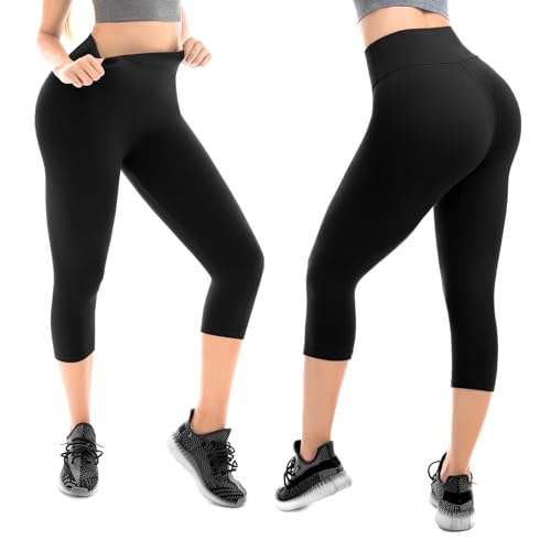 High Waisted Capri Leggings for Women - Buttery Soft Yoga Pants