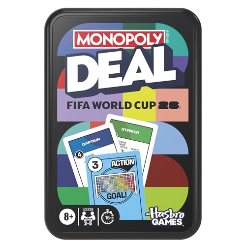 FIFA World Cup 2026 Monopoly Deal Card Game – 2-5 Players, Ages 8+