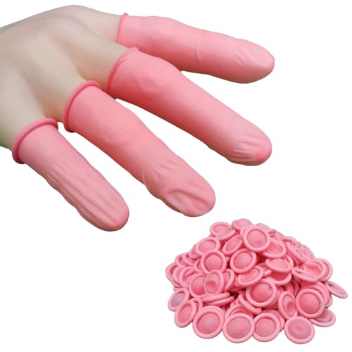 Disposable Latex Finger Cots - Medium Size, 200PCS, Pink