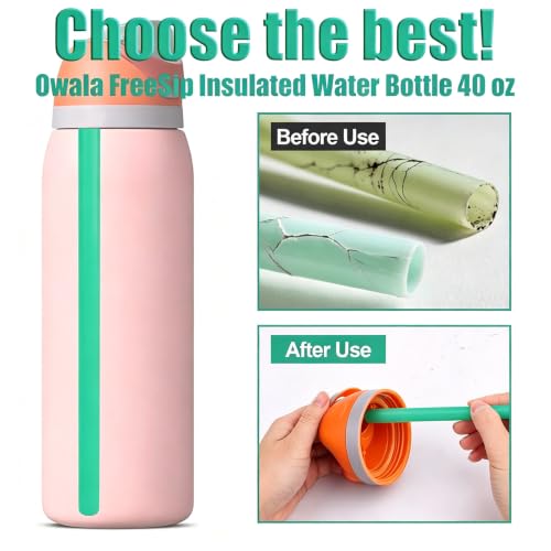 6-Pack Replacement Straws for Owala FreeSip - Purple, Red, Green