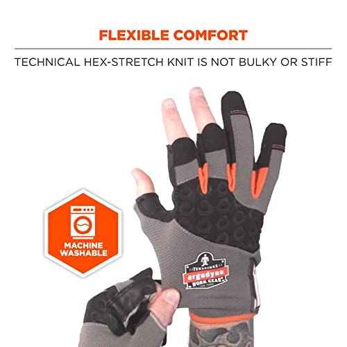 Ergodyne unisex adult Heavy-duty Heavy Duty Framing Gloves, Gray, Large Pack of 720 US