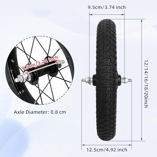 20 Inch Kids Bike Front Wheel Replacement - Solid Rubber Tire