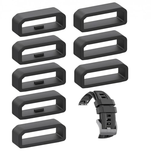 22mm Silicone Watch Band Keeper Loops - 8 Pack Replacement Rings