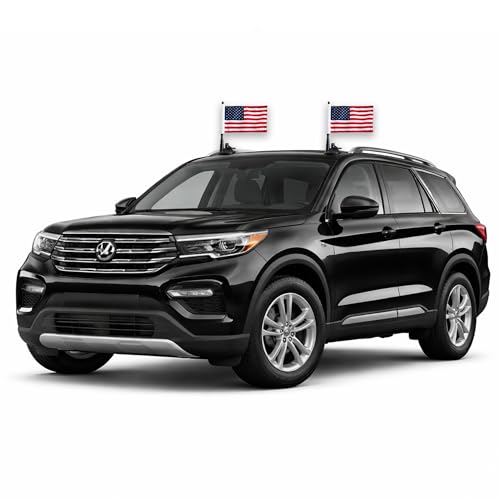 American Flag Suction Cup Car Mount - 2 Pack, 8x5 Inch Flags