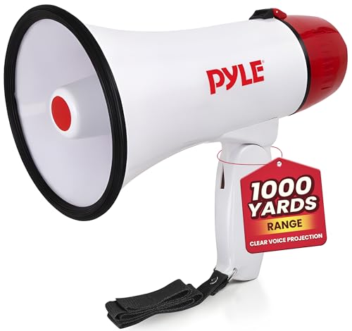 Portable Megaphone Bullhorn 20W with Siren Alert - 1000 Yards Range