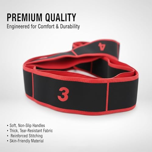 Fitness Resistance Bands with Handles for Stretching - Red