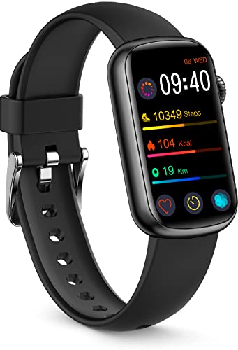 Slim Fitness Tracker with Blood Oxygen & Heart Rate - Black