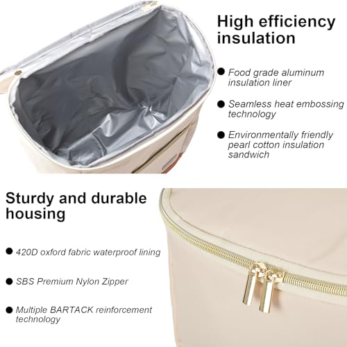 Creamy White Insulated Cooler Backpack - Leakproof Soft Cooler for Travel & Outdoor Activities