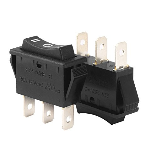 3 Position Boat Rocker Switch - On/Off/On, 20A/125V, 22A/250V