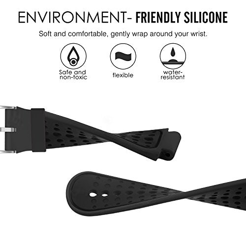 Silicone Watch Band for Garmin Forerunner 235 - Black & Black
