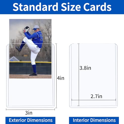3x4 Inch Hard Card Sleeves for Trading Cards - 42 Count Top Loaders