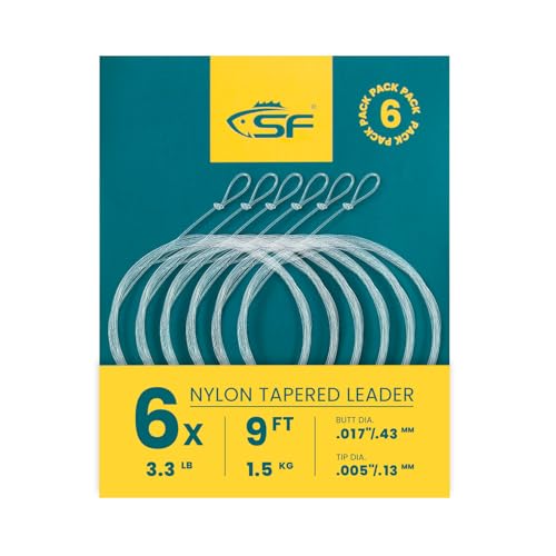 Pre-Tied Loop Fly Fishing Leader - 9FT 6X for Freshwater