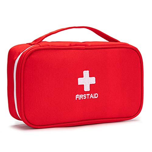 Small Empty First Aid Bag - Red Handle Travel Pouch