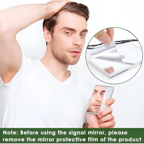 Military Grade Signal Mirror Survival Kit - 3x5" with Whistle