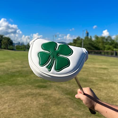 Barudan Golf Putter Cover Half Mallet Headcover with Magnetic Closure - 3 Colors (White)