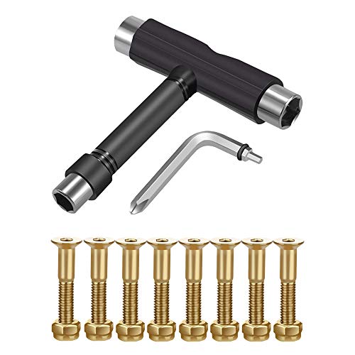 All-in-One Portable Skate Tool with 2-in-1 Wrench & Screwdriver - Tools + Gold Hardware
