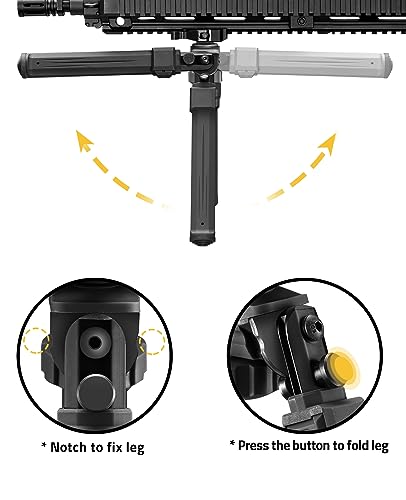 Adjustable Rifle Bipod with Quick Release - Black
