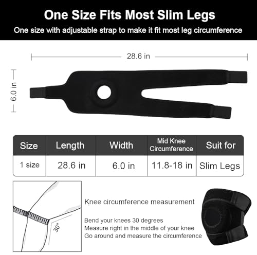 Knee Brace for Pain Relief – Open-Patella Support Strap - Black