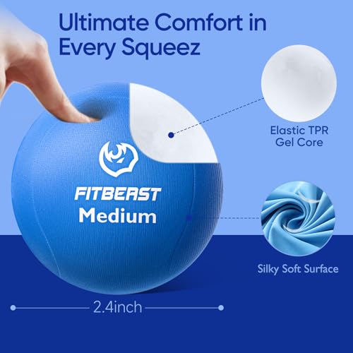 Hand Therapy Kit – 6-Piece Grip Strength Trainer Set with Finger Exerciser & Stress Balls - Cool Tones
