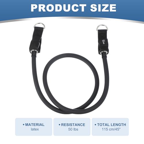 PATIKIL 50 lb Resistance Tube Band – Black, 45in Power Tube for Upper/Lower Body Workout