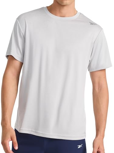 Men's Crewneck T-Shirt - Lightweight Stretch Knit, Small - Chrome Heather