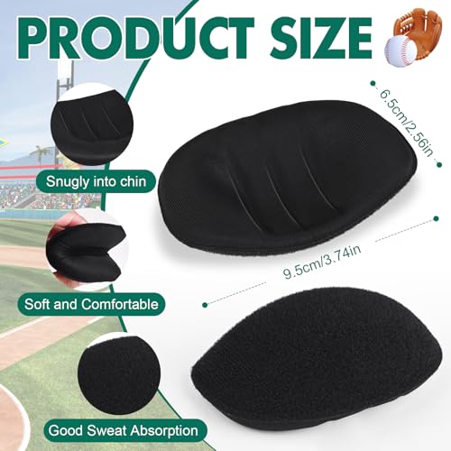 3-Pack Softball Face Mask Chin Pads - Detachable Chin Cup