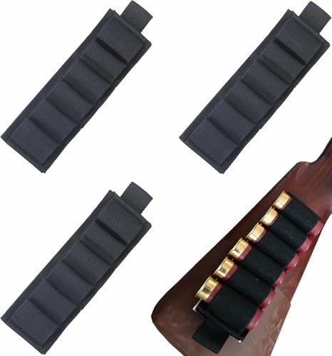 6 Round Shotgun Shell Holder Carrier - Black, Pack of 4