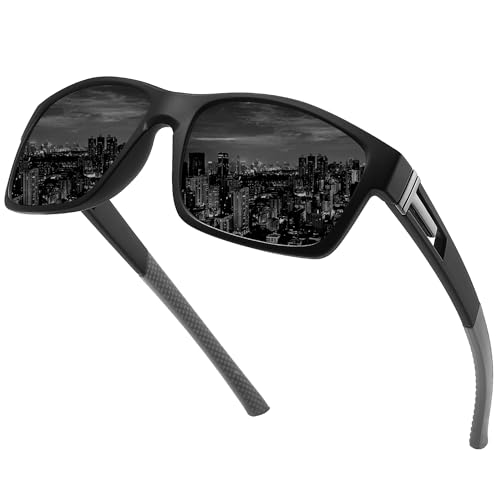 Polarised Sports Sunglasses for Men - UV400 Protection - Classic Black