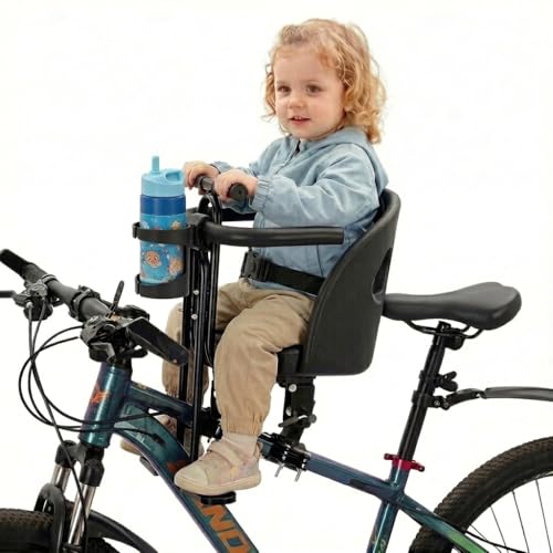 Front-Mounted Child Bike Seat with Cup Holder - For 10 Months to 4 Years Old