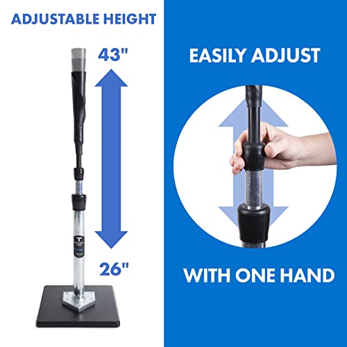 Adjustable Baseball & Softball Batting Tee - 26" to 43" Height