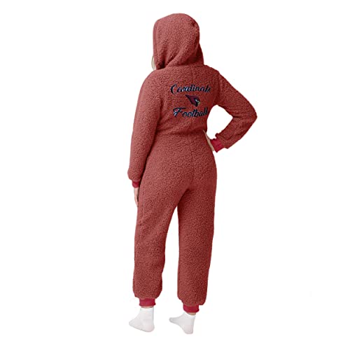 Arizona Cardinals Sherpa One-Piece Lounge Pajamas - Medium