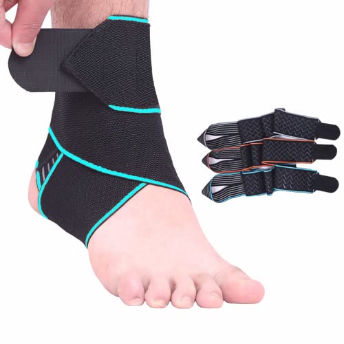 Breathable Adjustable Compression Ankle Support Brace - Blue
