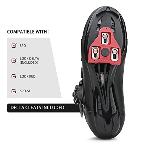 Womens Cycling Shoes for Peloton & Indoor/Outdoor Riding - 8.5 Women/6.5 Men, Black/Pink