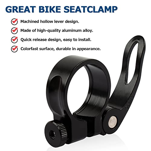 Quick Release Bike Seat Post Clamp - 34.9mm - Black